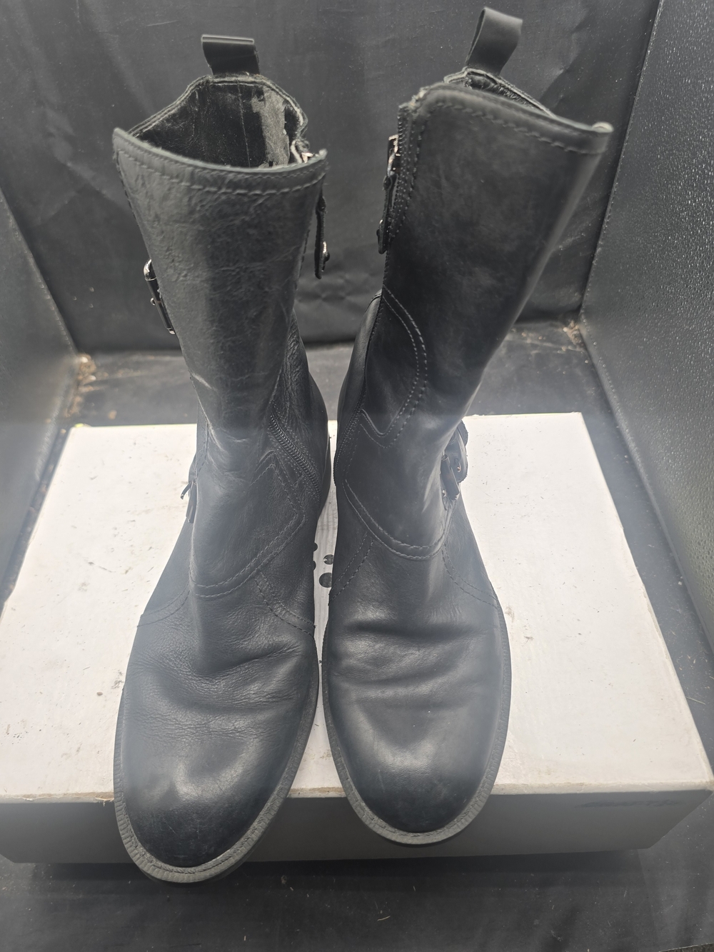 Angelina Black Leather Men’s Chukka Boots